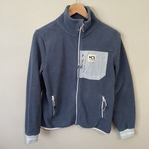 KARI TRAA Rothe Jacket Womens S Midlayer Fleece Full Zip Winter Outdoor Blue